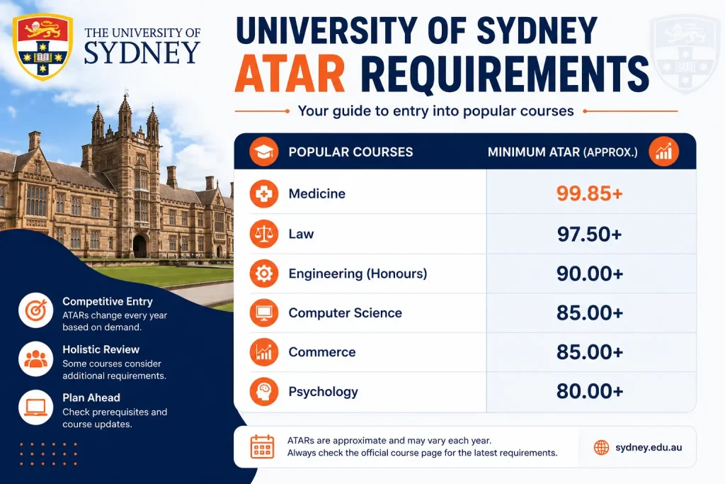 University of Sydney ATAR Requirements